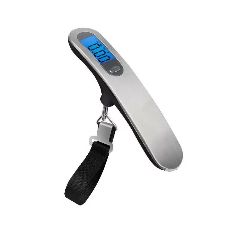 ميزان ديجيتال محمول لوزن شنط السفر بشاشة رقمية سهلة القراءة و بخاصية عرض درجة الحراره
