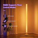 مصباح أرضي عمودي ليد ذكي بإضاءة آر جي بي متعددة الألوان