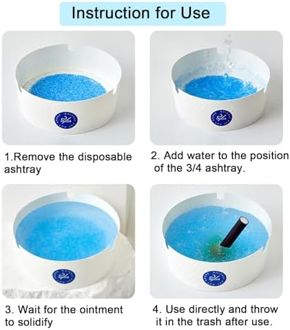 طفاية سجائر مزدة بجل لامتصاص الرماد وإزالة الروائح للاستخدام مرة واحدة 25 قطعة