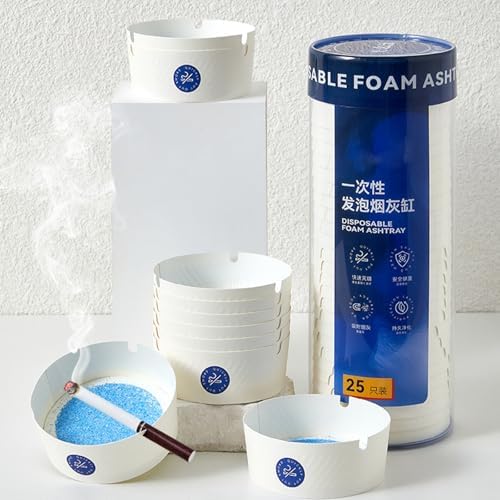 طفاية سجائر مزدة بجل لامتصاص الرماد وإزالة الروائح للاستخدام مرة واحدة 25 قطعة