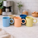 مج بورسلين بتصميم مضلع ويد دائرية لتناول النسكافيه 300 ملي