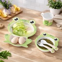 طقم طعام للاطفال 5 قطع شكل ضفدع