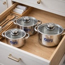 طقم حلل استانليس ستيل للطهي 22 قطعة