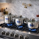 طقم حلل استانليس ستيل للطهي 22 قطعة