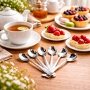 طقم معالق استانليس ستيل 12 قطعة صغيرة باللون الفضي