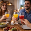 طقم كاسات 6 قطع زجاج شفاف لتقديم العصائر والمشروبات