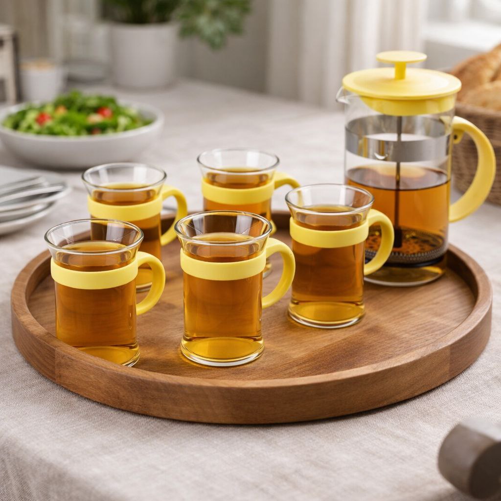 طقم كوفى بريس + 6 كوبايات لشرب القهوة والشاي