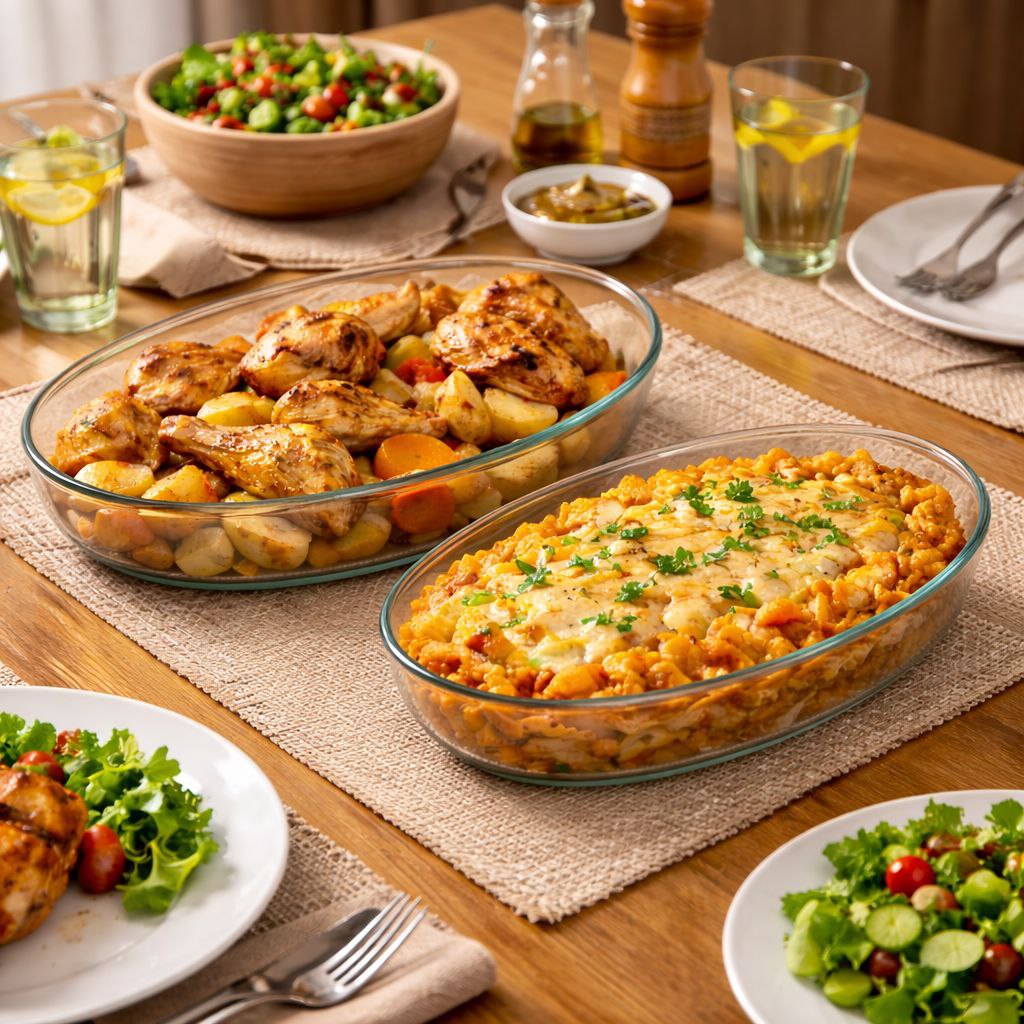 طقم طاجن بايركس بيضاوي الشكل مقاس 24 - 26