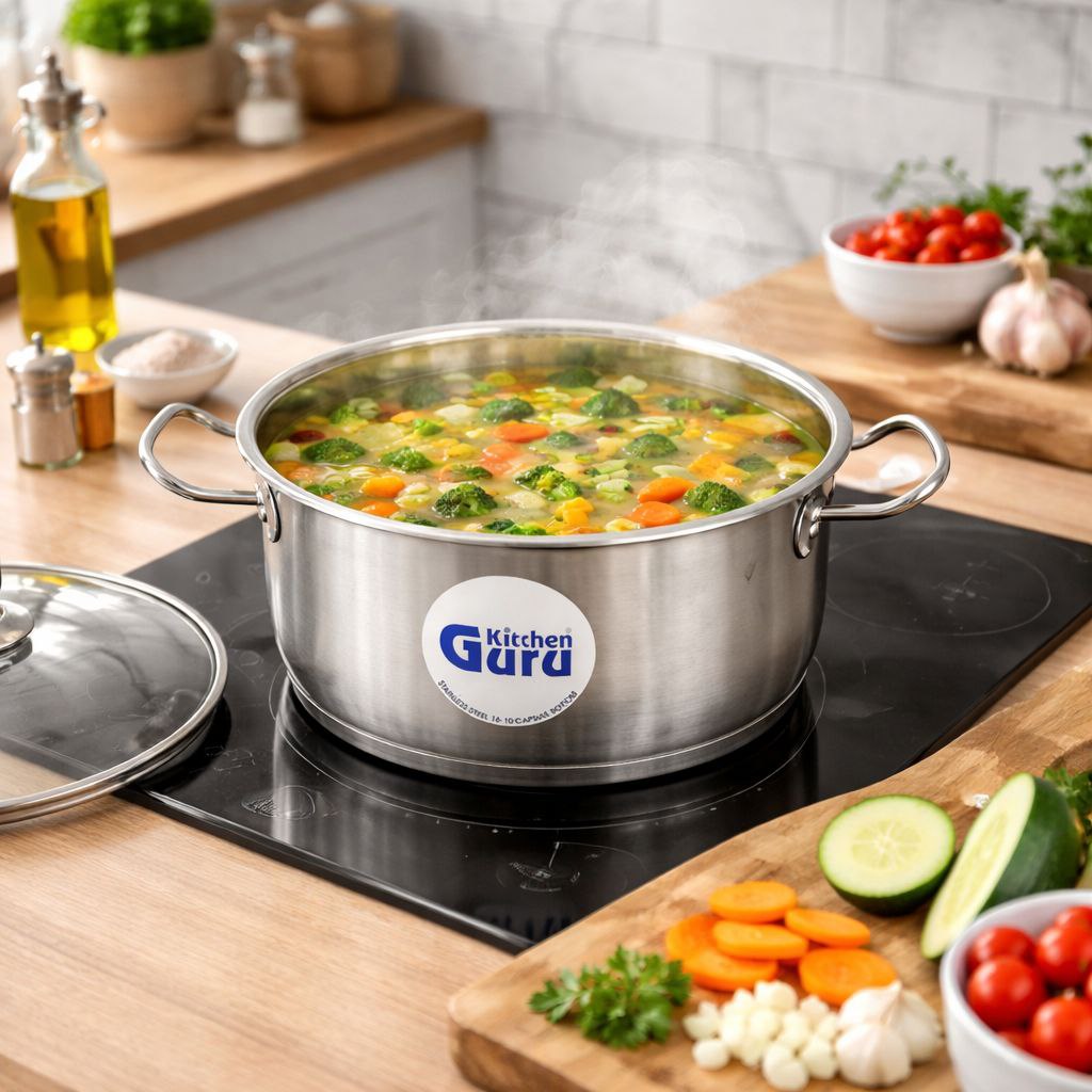 حلة  استانلس ستيل تركي  بغطاء زجاجي ويدين لسهولة الحمل مقاس 24سم