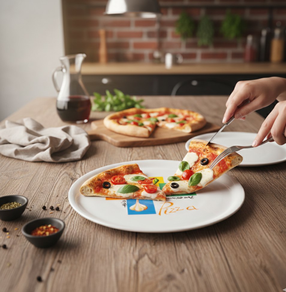 طبق بورسلين لتقديم البيتزا  32 سم