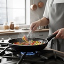 طاسة تيفلون بغطاء زجاجي بمقبض لسهولة الحمل - مقاس 30 سم