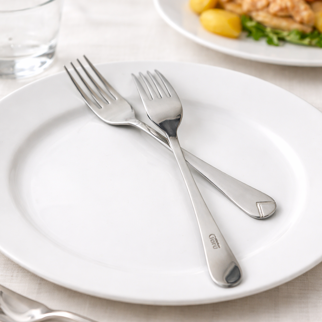 طقم شوك استانلس ستيل تركي 12 قطعة باللون الفضي