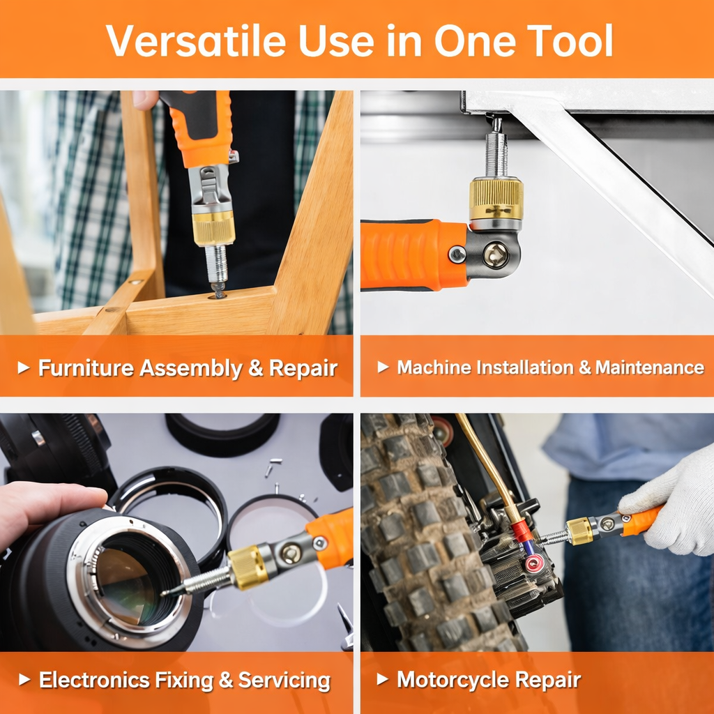 مجموعة مفكات يدوية 14 قطعة برأس قابلة للتعديل بزواية 180 درجة