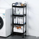 عربة تخزين ومنظم 4 أدوار بعجلات لسهولة الحركة لتنظيم أدوات المطبخ والحمام