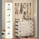 جزامة بـ 4 أرفف لتنظيم الاحذاية مع 8 هوكات لتعليق الشنط والكابات والشماسات