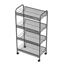 عربة تخزين ومنظم 4 أدوار بعجلات لسهولة الحركة لتنظيم أدوات المطبخ والحمام