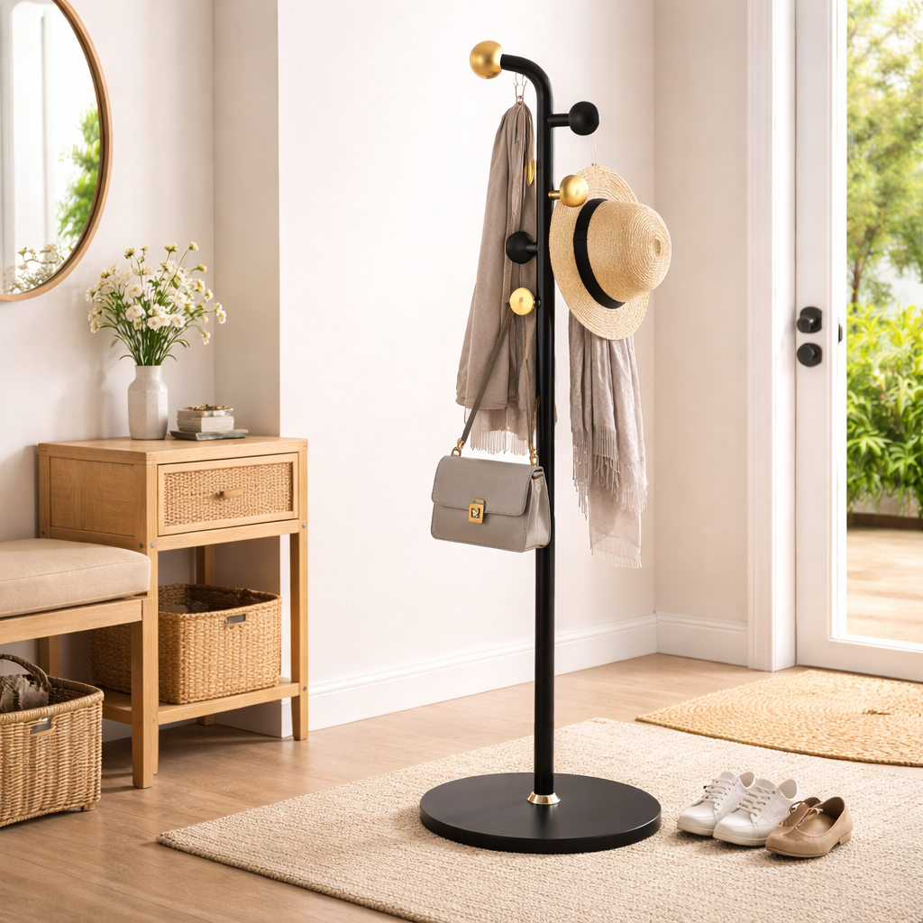 شماعة ملابس ب6 هوكات لتعليق الملابس والشنط مناسبة لغرف النوم