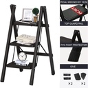 سلم قابل للطي 3 درجات يتحمل 150 كجم 80 سم