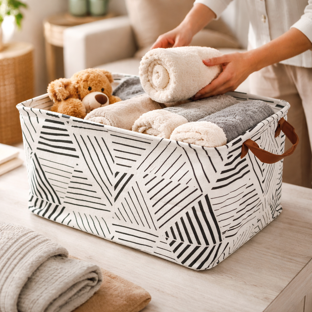 باسكت تخزين مقاوم للماء لحمل الملابس والالعاب قابلة للطي