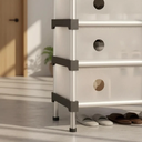 جزامة 3 أرفف بقوائم معدن مع غطاء لحماية الأحذية من الأتربة