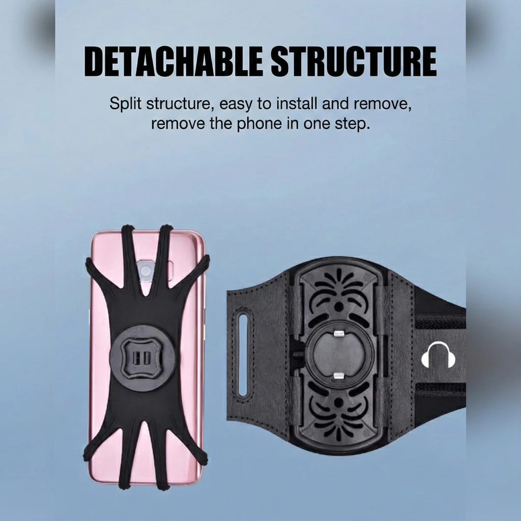 حامل موبايل للمعصم قابل للدوران 360 درجة للجري وممارسة الرياضة