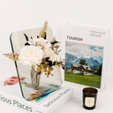 فازة أكريليك شفافة بتصميم عصري لتزيين الورد مقاس 20×15 سم