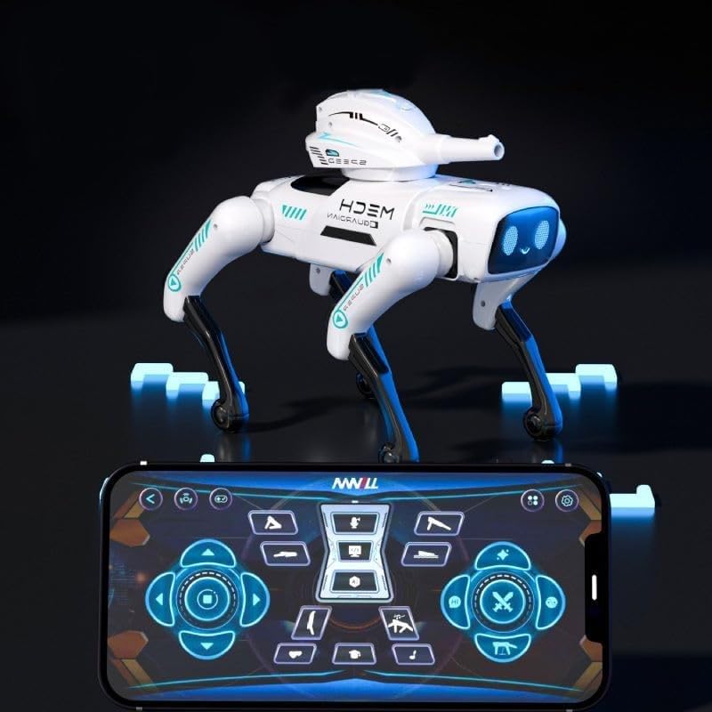 لعبةروبوت ذكي بتصميم كلب بتقنية تفاعلية مع حركات وموسيقى مع ذراع تحكم عن بعد