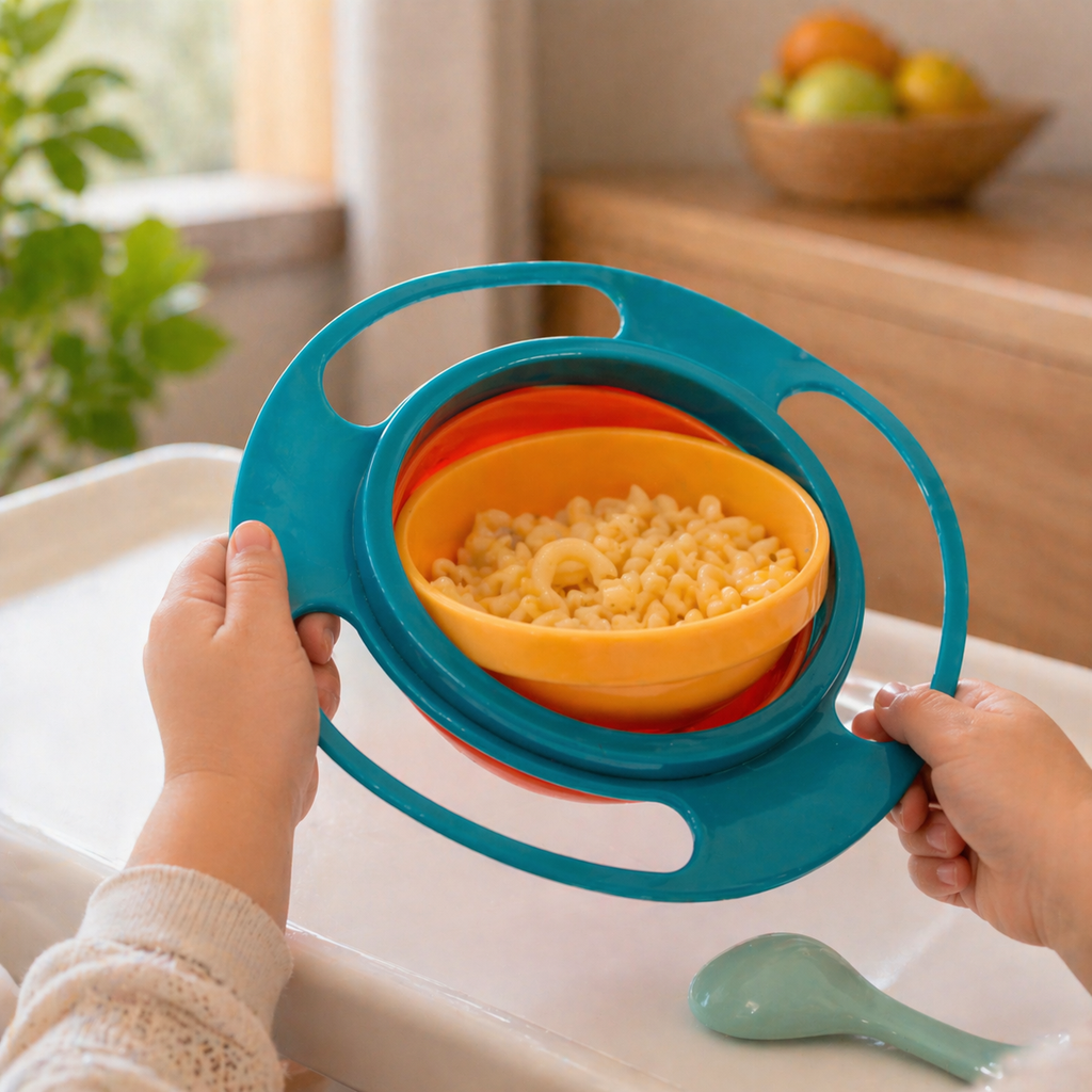 طبق سحري دوار يمنع انسكاب الطعام آمن وصحي للاطفال