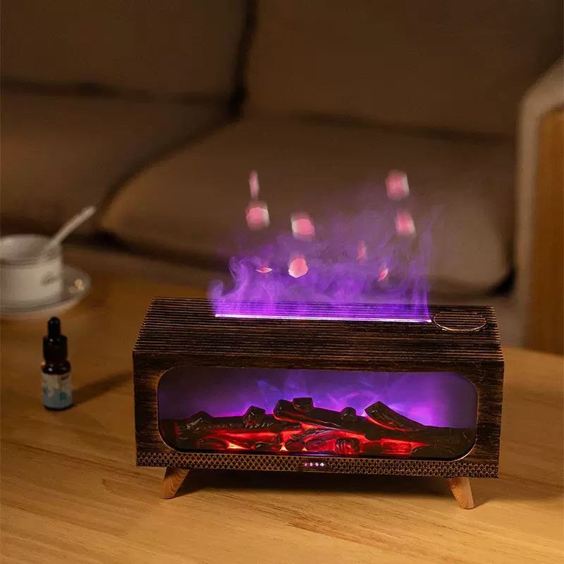 فواحة مضيئة علي شكل دفاية ثري دي بخزان 150 ملي لتعطير المنزل بريموت للتحكم