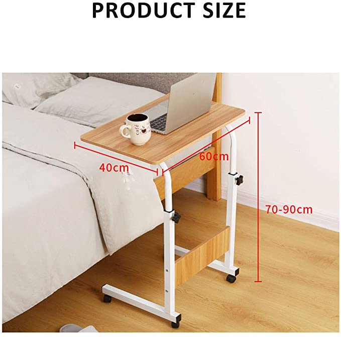ترابيزة خشب متعدد الأستخدام بعجلات لسهولة الحركة مناسبة للاب توب وتناول الطعام