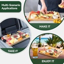 طبق تقديم خشب بامبو مقسم 6 خانات بغطاء أكريليك محكم للتسالي والمكسرات