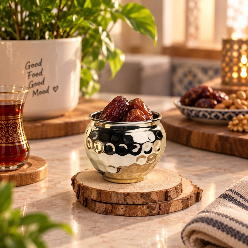 اصيص زرع وحامل شموع نحاس تصميم خليه نحل - باللون الفضي