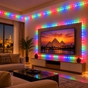 شريط ليد RGB متعدد الألوان بطول 5 متر مع ريموت كنترول ولاصق دبل فيس