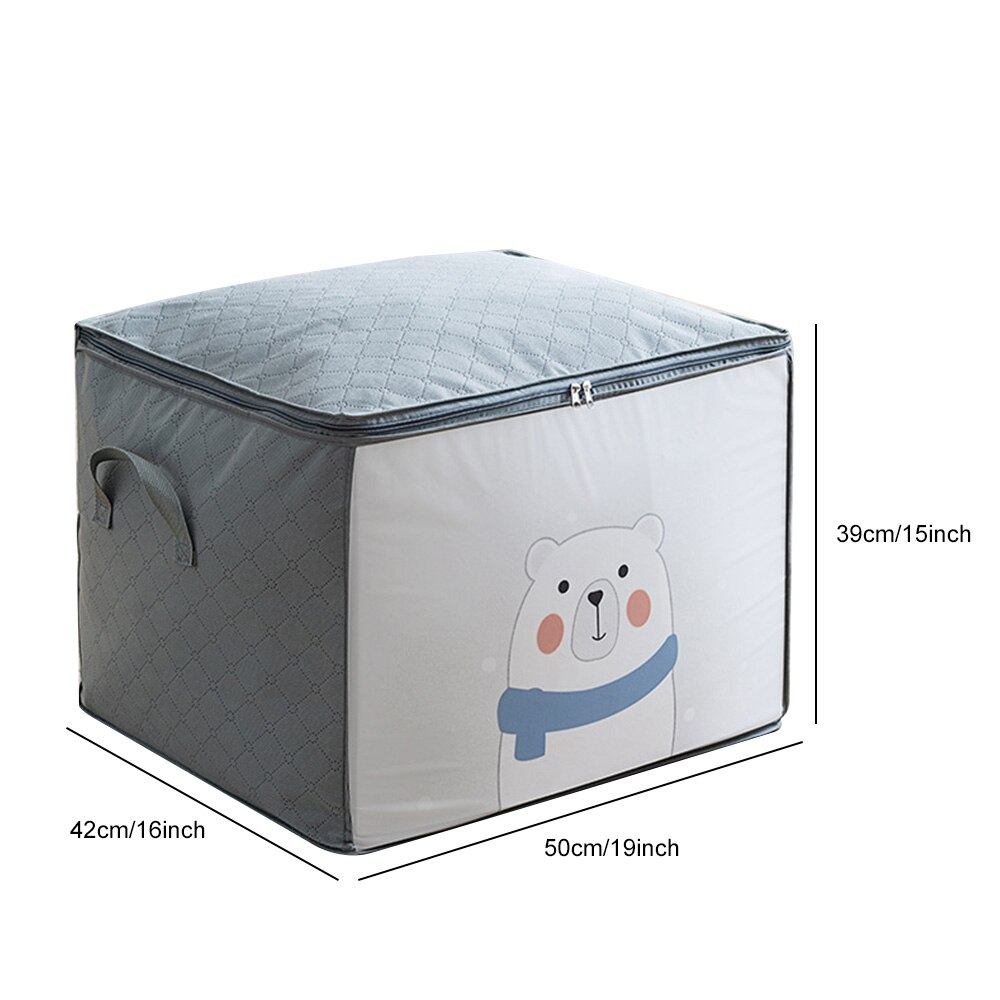 شنطة تخزين بيد بأشكال كرتون قابلة للطي للملابس والبطاطين والوسائد