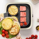 طاسة ألومنيوم طبقة جرانيبت 3 أقسام ثقيلة بمقبض خشبي لقلي البيض والبرجر وشرائح اللحم