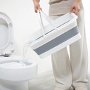 طبق 12 لتر للغسيل والتنظيف بعجلات لسهولة الحركة سيليكون قابل للطي لسهولة التخزين بيد