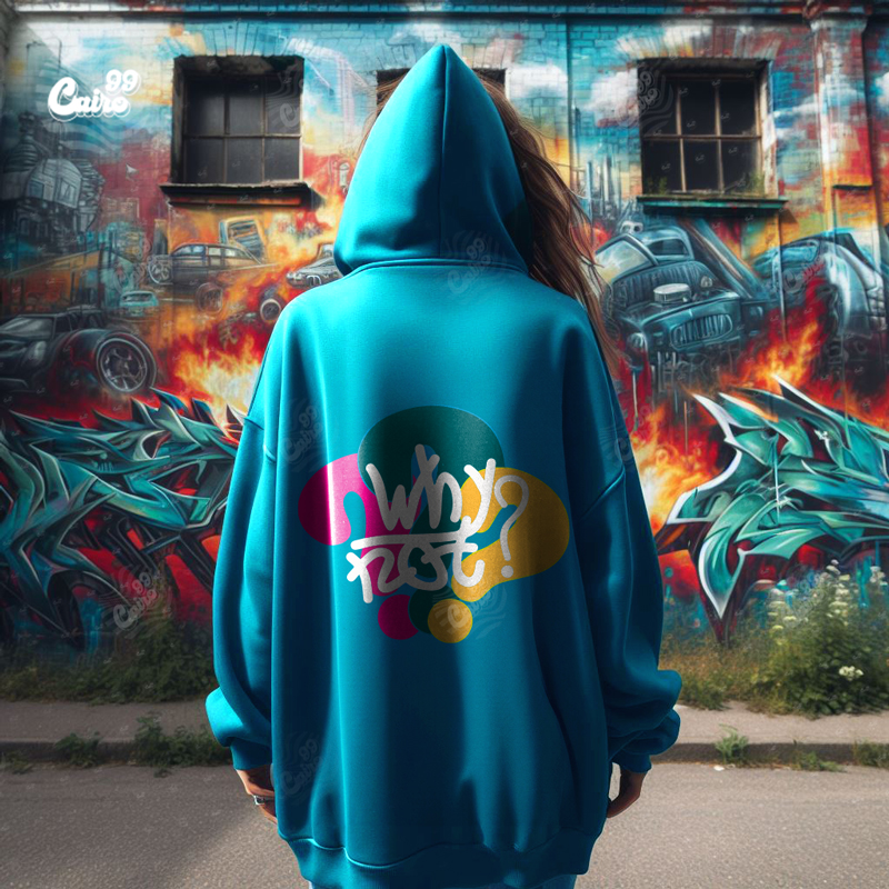 Why Not? هودي اوفر سايز قطن