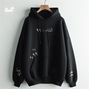 هودي القاهرة 99 اوفر سايز قطن باللون الأسود