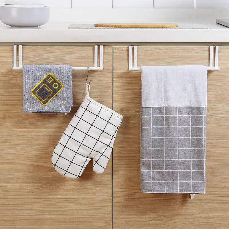 حامل فوط معدني يثبت علي درف المطبخ والابواب بدون حفر وتخريم