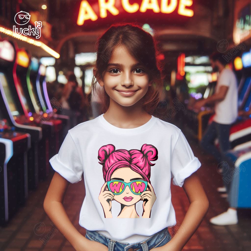 Cool Girl تيشيرت اطفال قطن باللون الأبيض