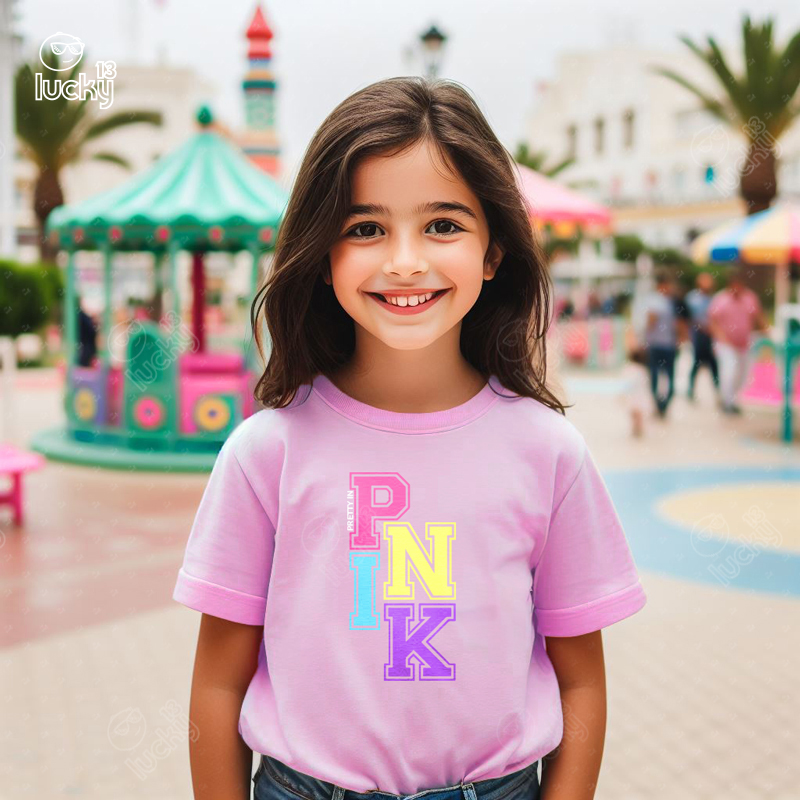 Pink تيشيرت اطفال قطن باللون البينك