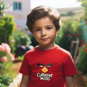 Current Mood تيشيرت اطفال قطن باللون الاحمر