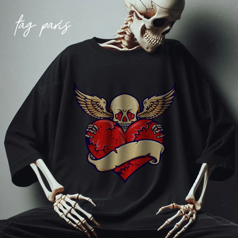 Love Wings  تيشيرت اوفر سايز