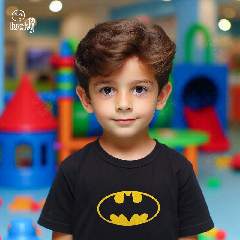 Batman تيشيرت اطفال قطن باللون الاسود