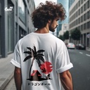 Dragon Ball تيشيرت اوفر سايز قطن باللون الابيض للرجال