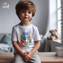 Boys Rule تيشيرت اطفال قطن باللون الابيض