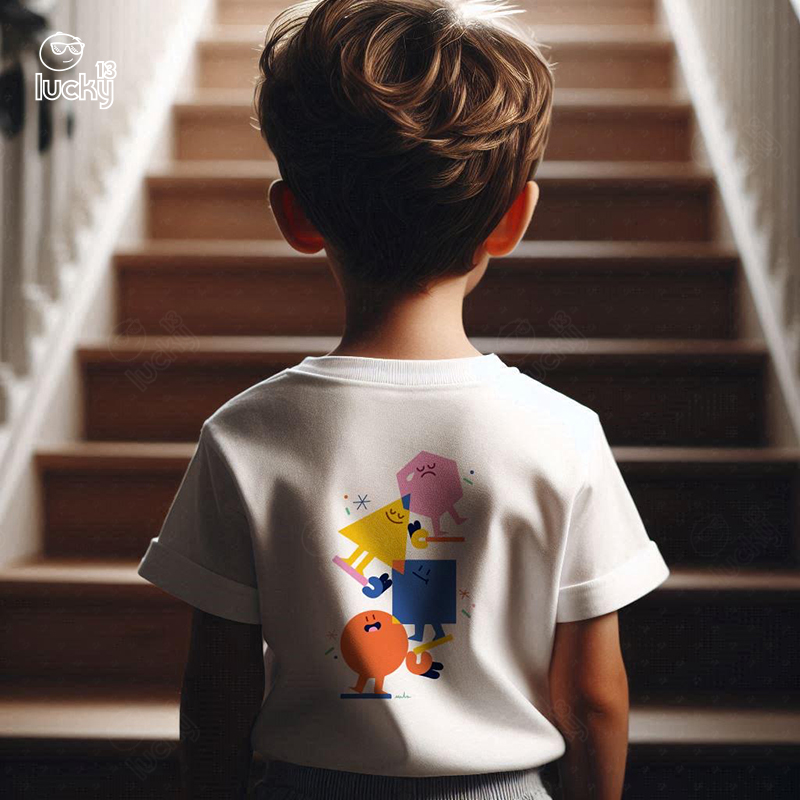 Shape of Humanity تيشيرت اطفال قطن باللون الابيض