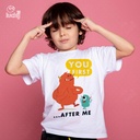 You first - After me  تيشيرت اطفال قطن باللون الابيض