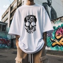 Design Until You Die تيشيرت اوفر سايز قطن باللون الابيض للرجال
