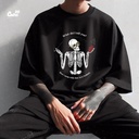 Don't Mess With That Love Bullshit. تيشيرت اوفر سايز قطن باللون الاسود للرجال